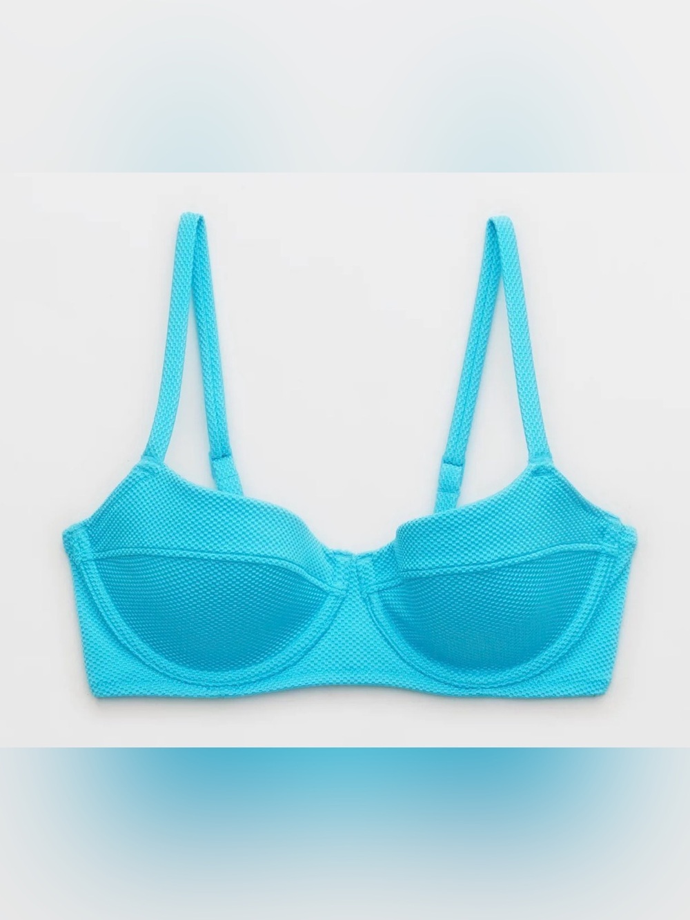NWT Aerie Shine Pique Lightly Lined Underwire Bikini Top Size 32 DDD *FLAWED*